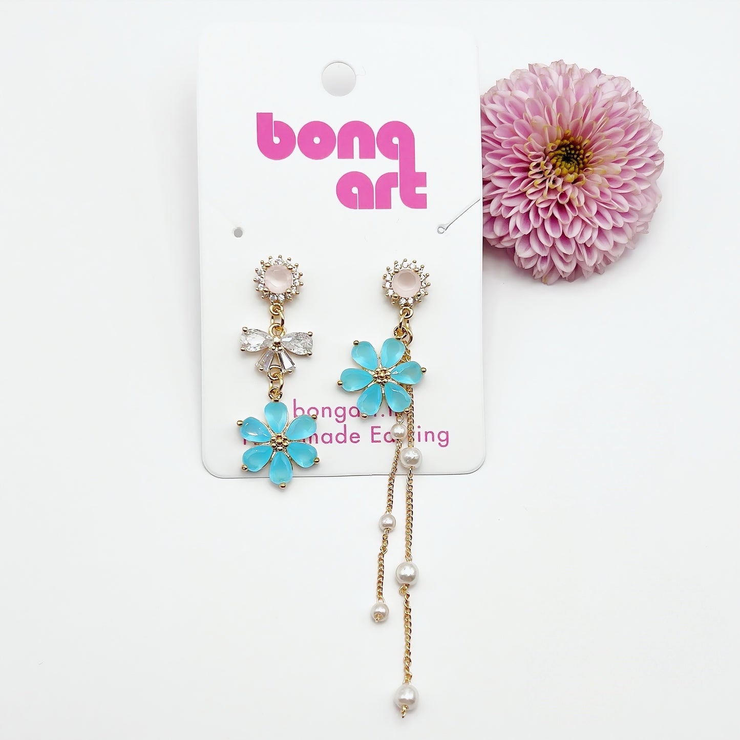 Swarovski Blue Flower Earrings