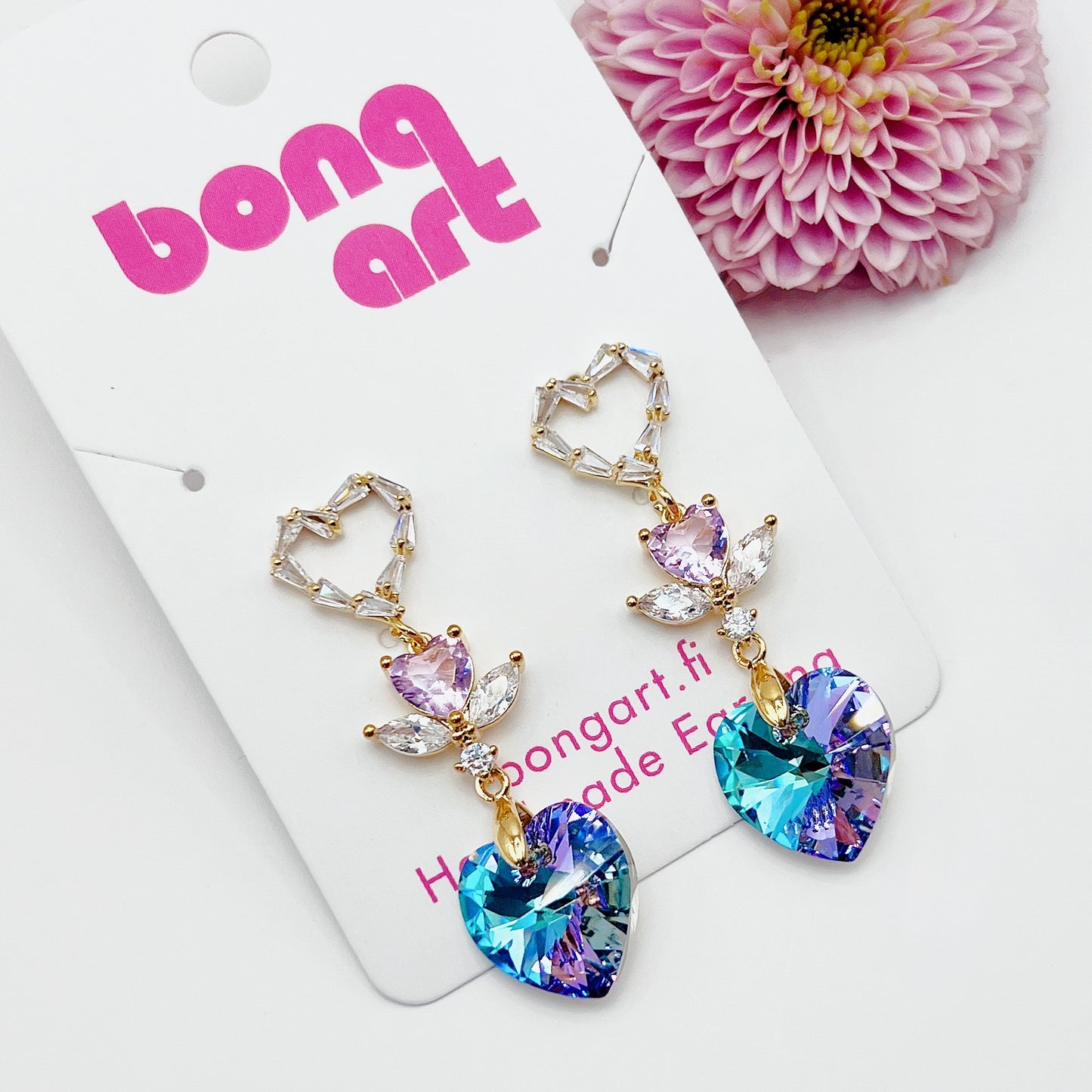 Mystic Swarovski Heart Earrings