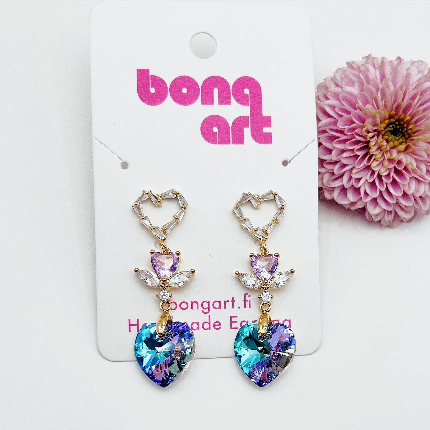 Mystic Swarovski Heart Earrings
