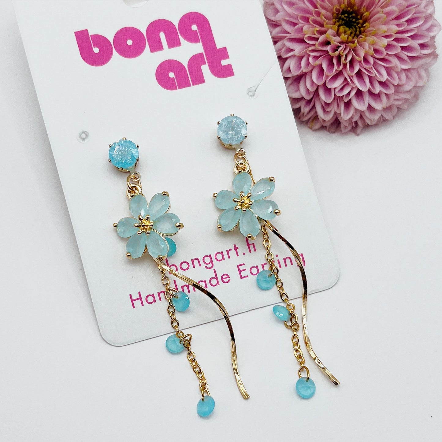 Aqua Petal Earrings