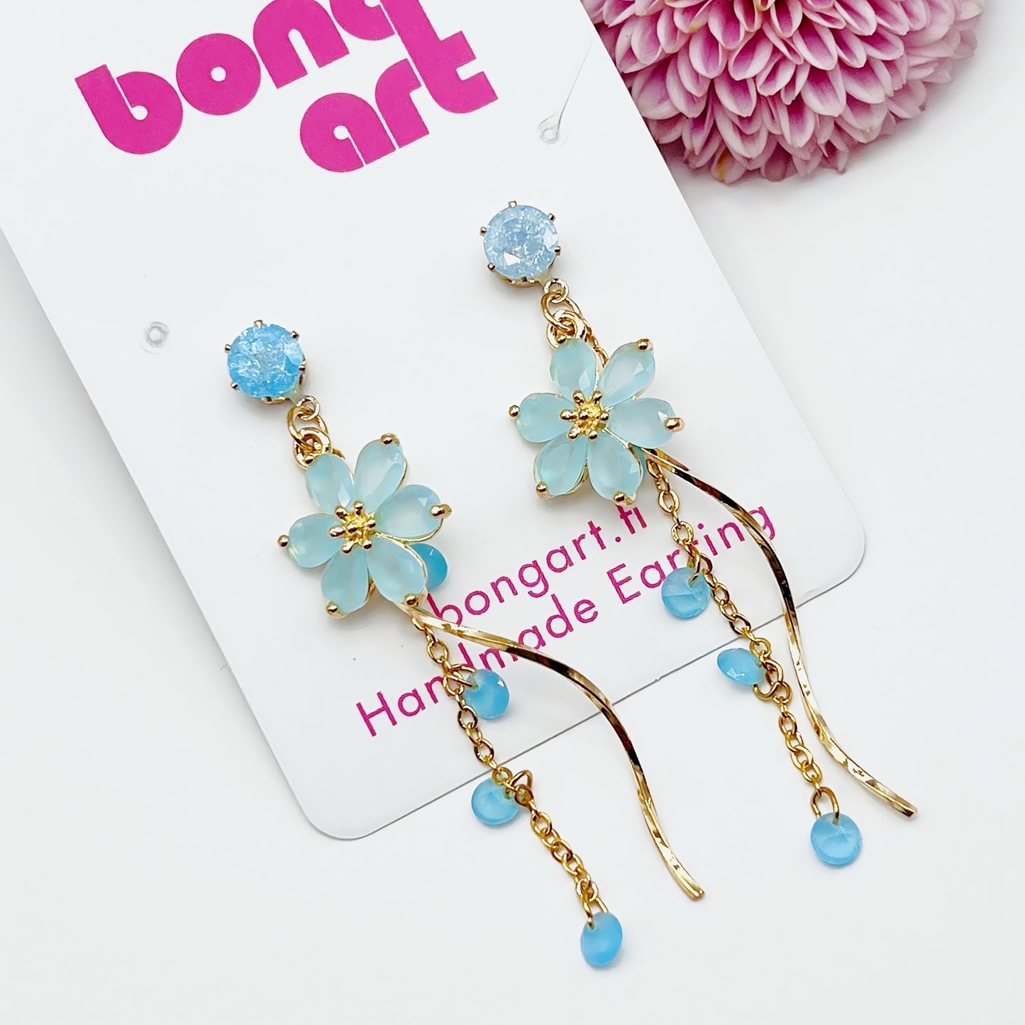 Aqua Petal Earrings