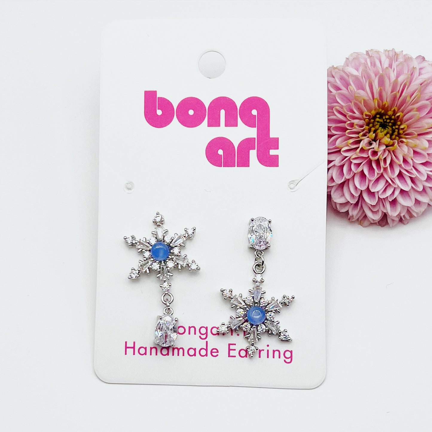 Sparkling Snow Blossom Earrings