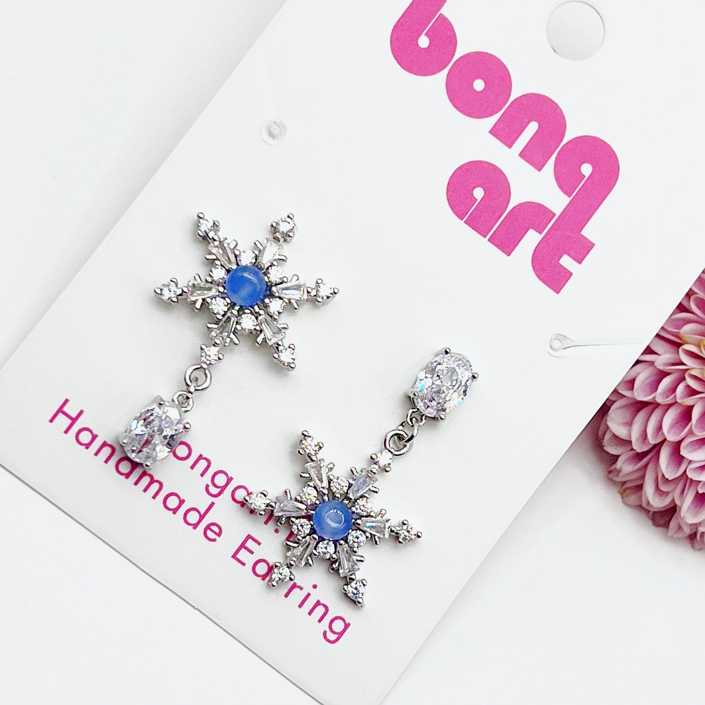 Sparkling Snow Blossom Earrings
