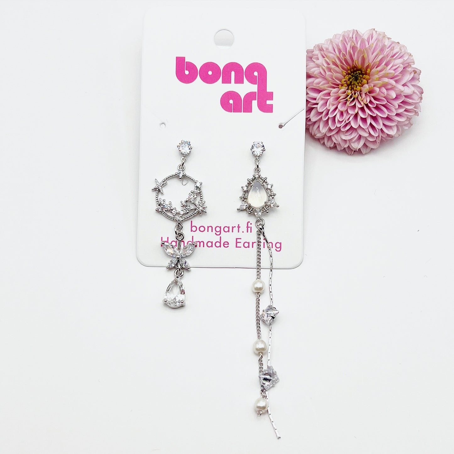 Glittering Tear Drop Dangles Earrings