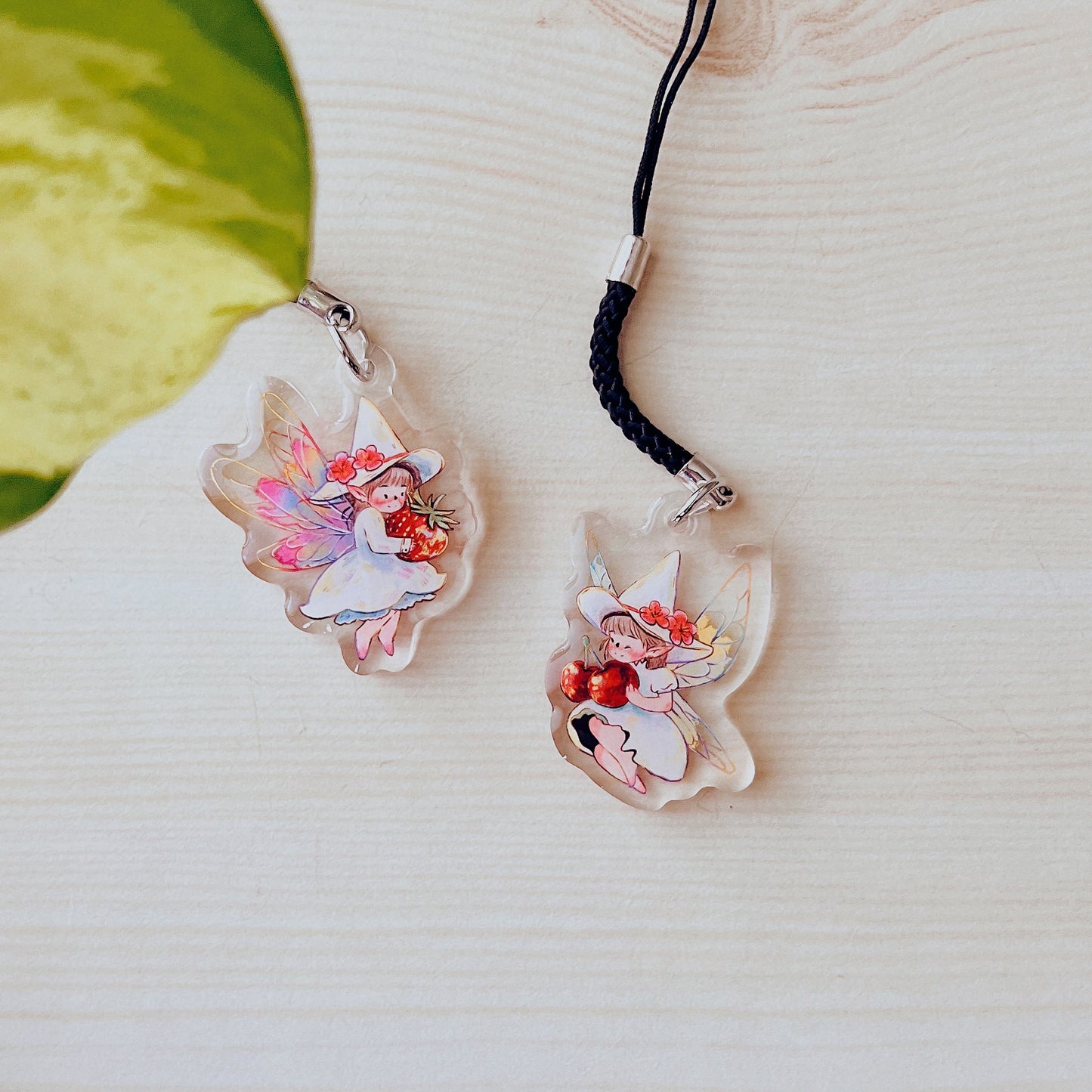Strawberry Fairy | Clear Acrylic Phone Charm