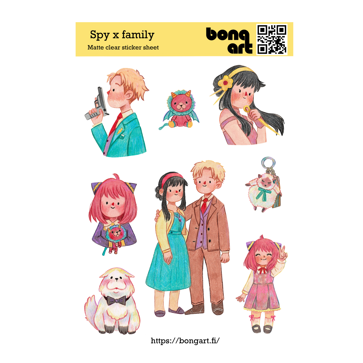 Spy x Family | Waterproof Matte Clear Sticker Sheet