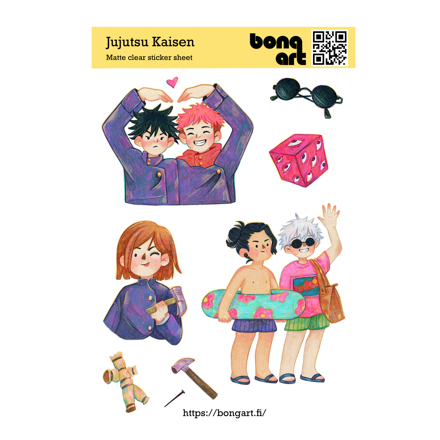 Jujutsu Kaisen | Waterproof Matte Clear Sticker Sheet