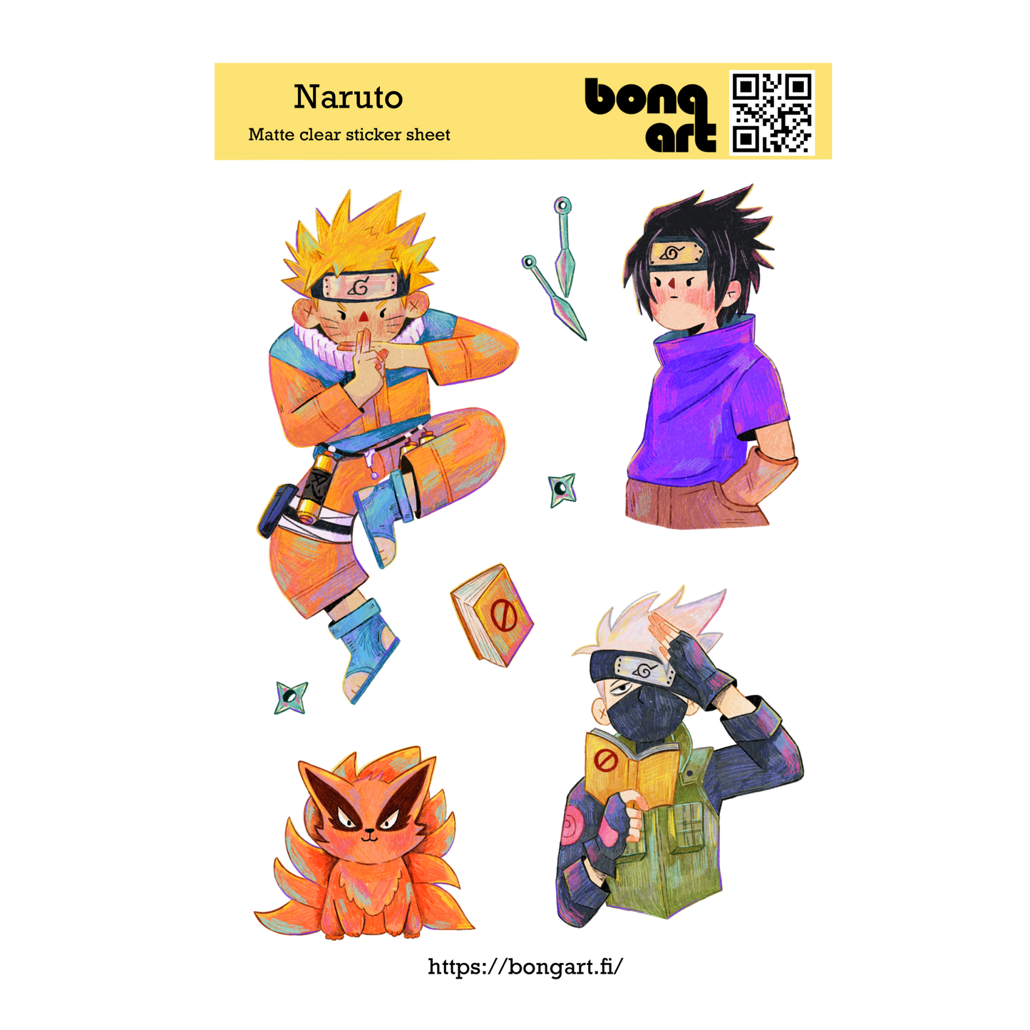 Naruto Fan Art | Waterproof Matte Clear Sticker Sheet