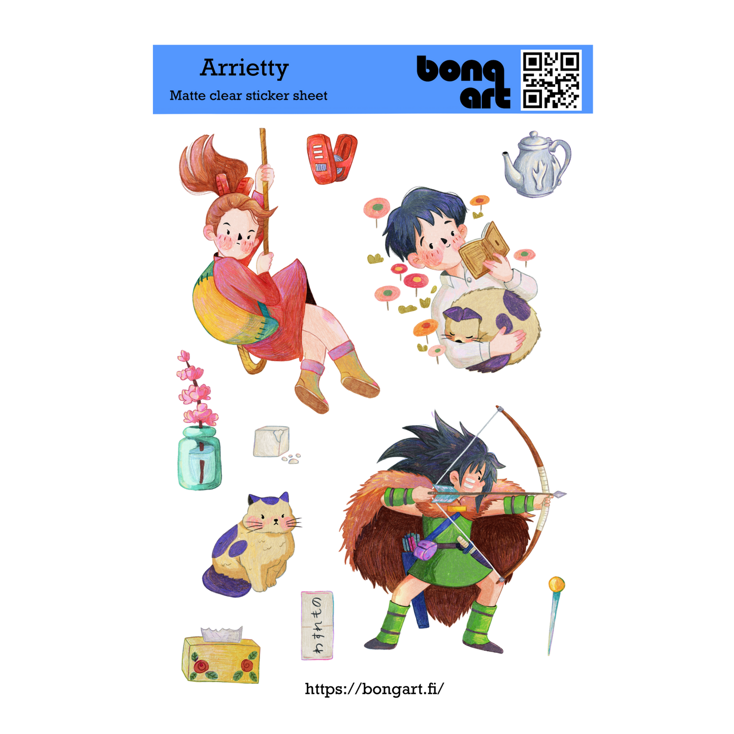 Arrietty | Waterproof Matte Clear Sticker Sheet