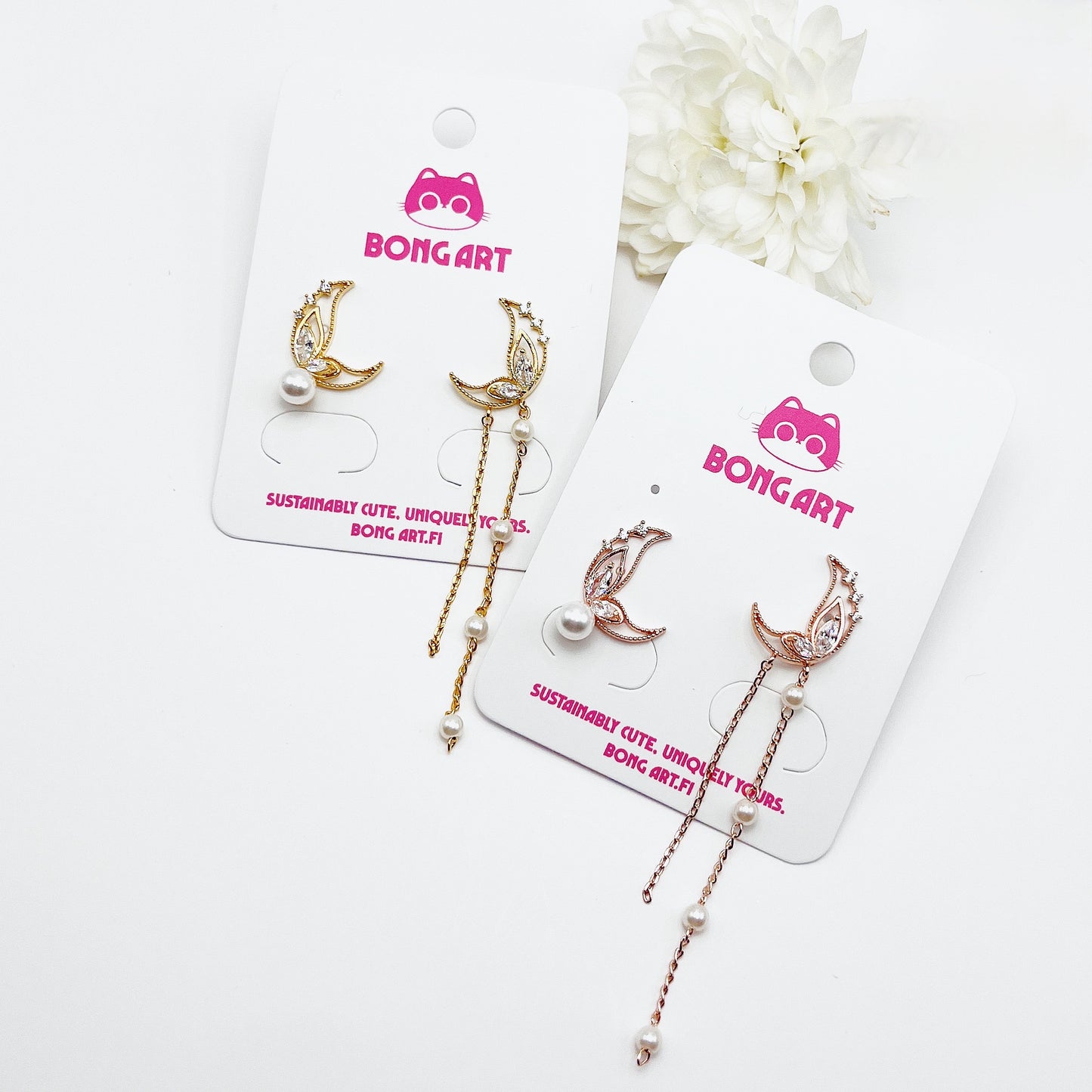Twinkling Crescent Night Earrings