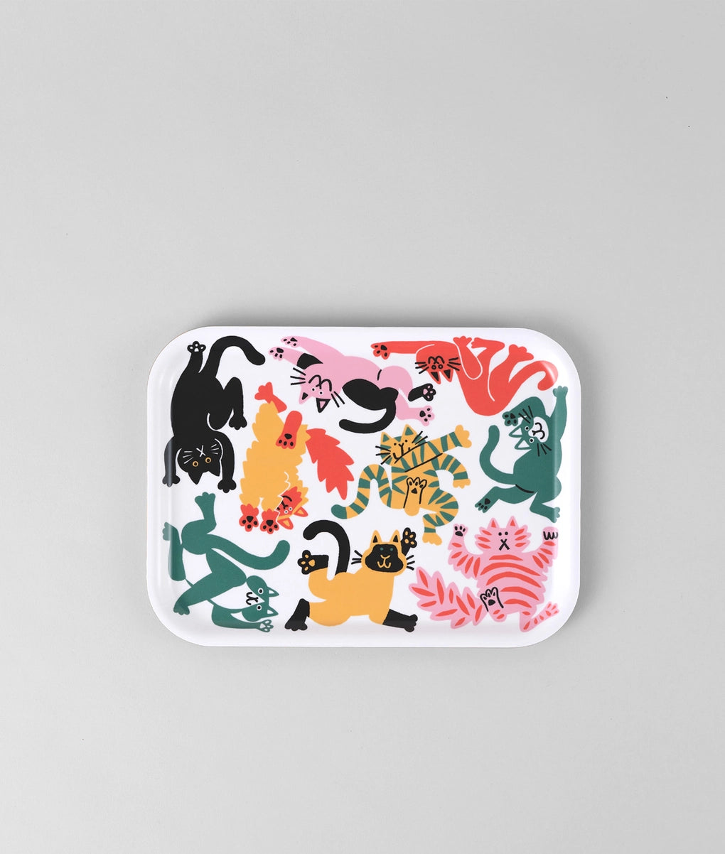 Cats Small Rectangle Birch Serving Tray