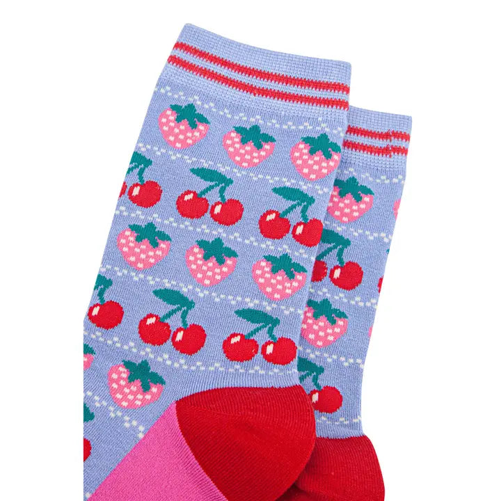 Women's Bamboo Socks - Strawberries