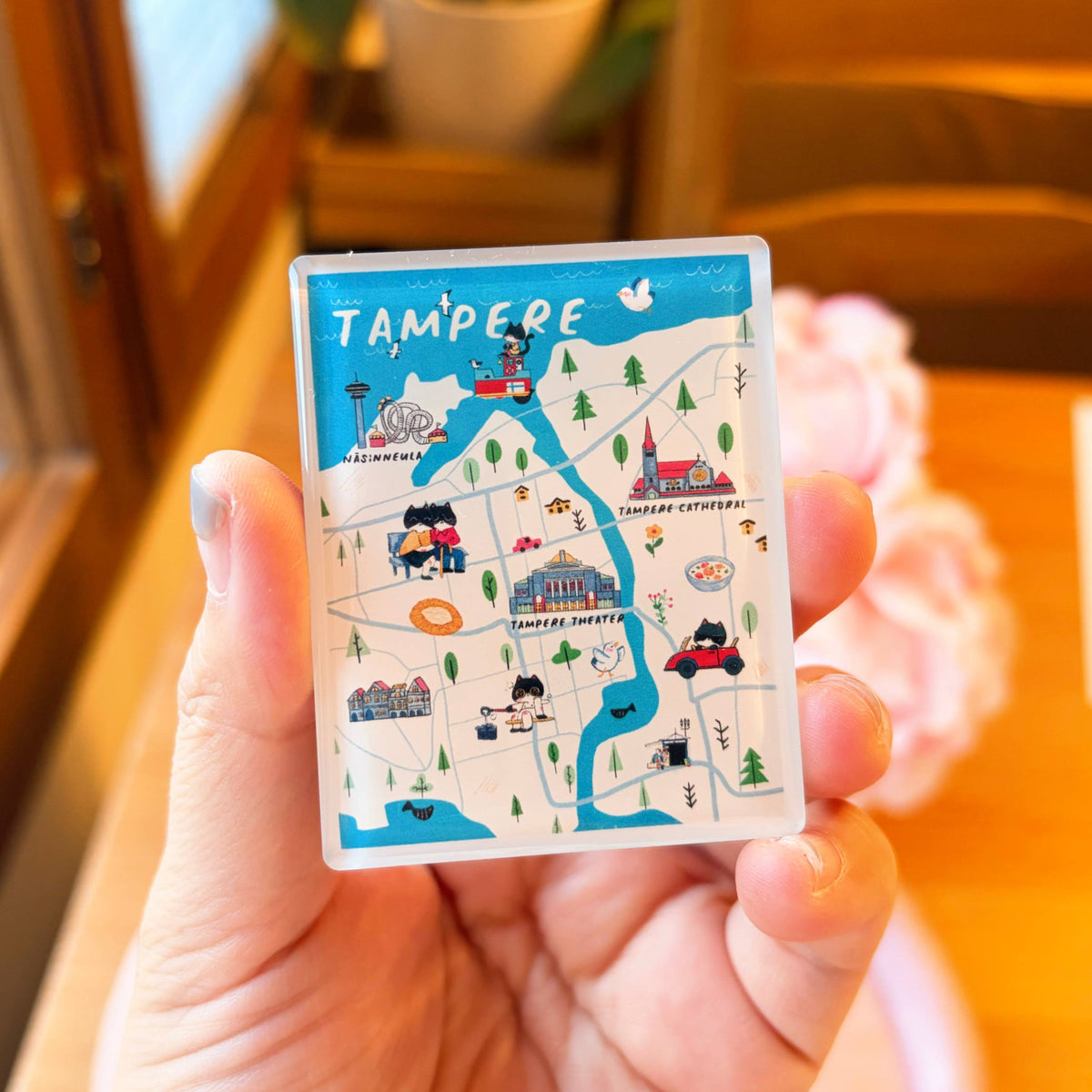Tampere Map | Clear Acrylic Fridge Magnets