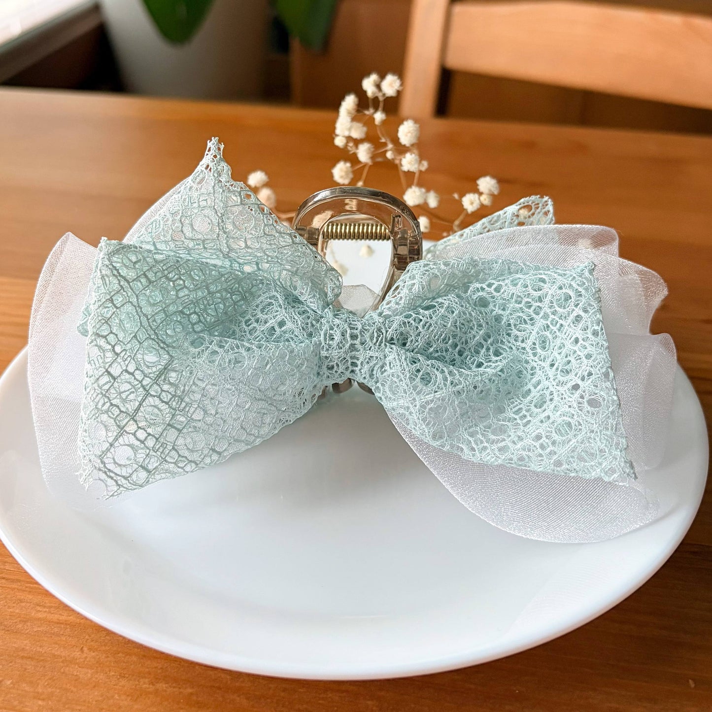 Soft Girl Organza Bow Hair Clip
