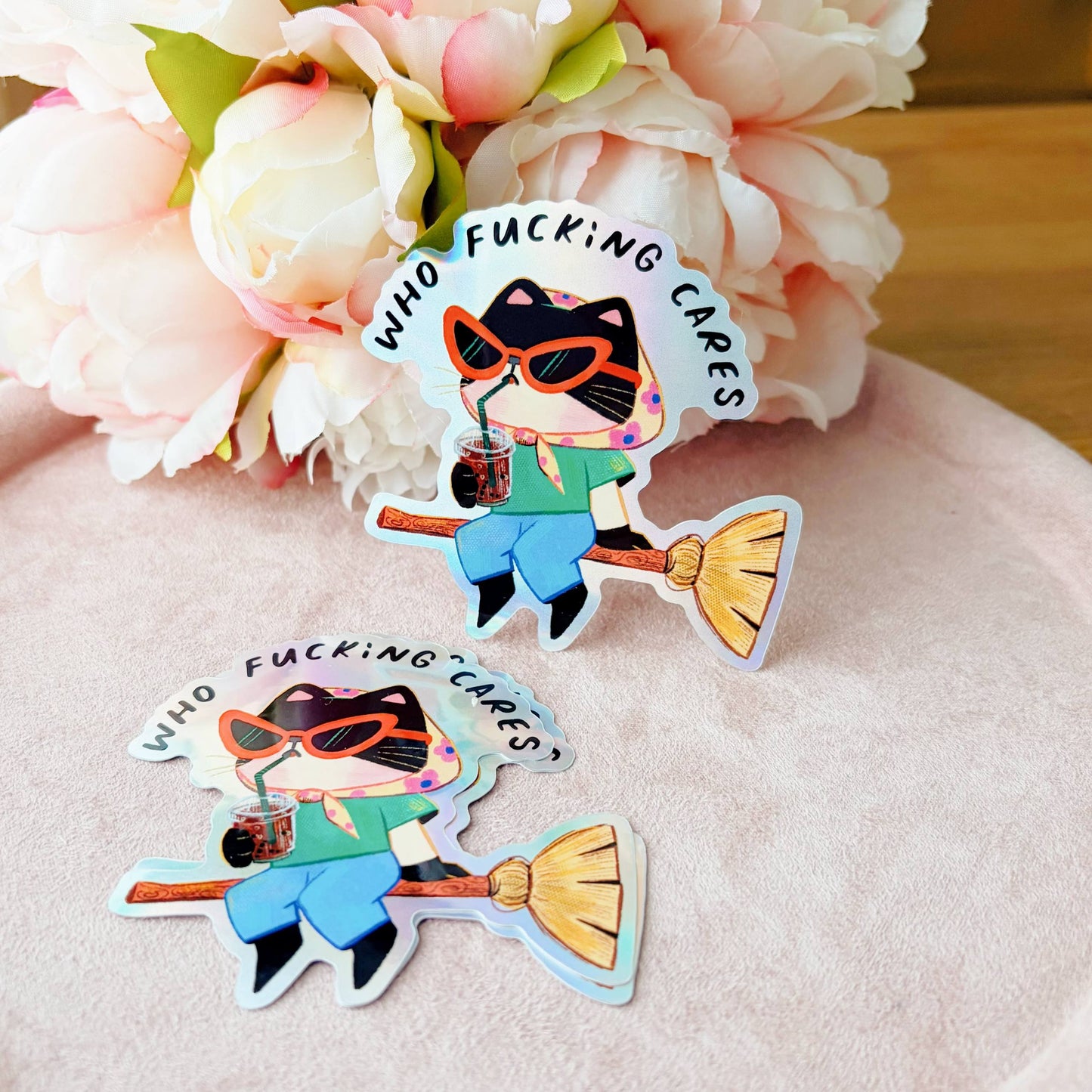 Who Fucking Cares | Waterproof Holographic Sticker