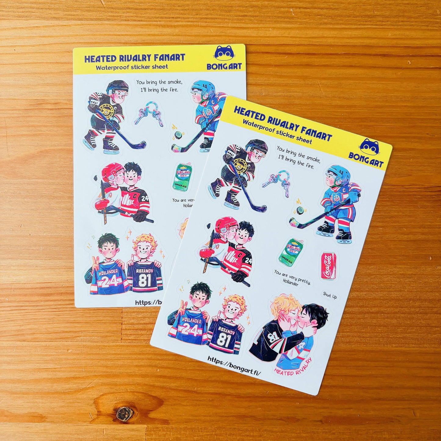 Heated Rivalry Fanart | Waterproof Matte Clear Sticker Sheet