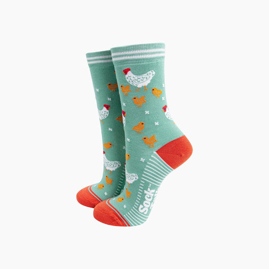 Women's Bamboo Socks - Hens and Chicks