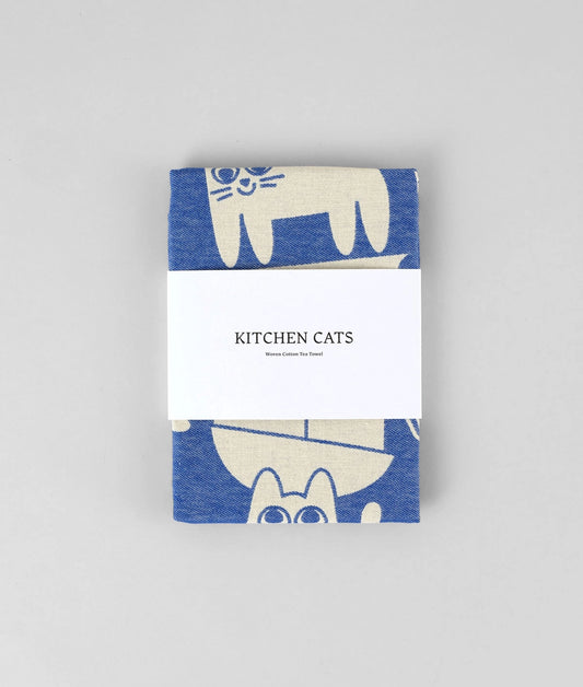 Kitchen Cats Woven Cotton Tea Towel