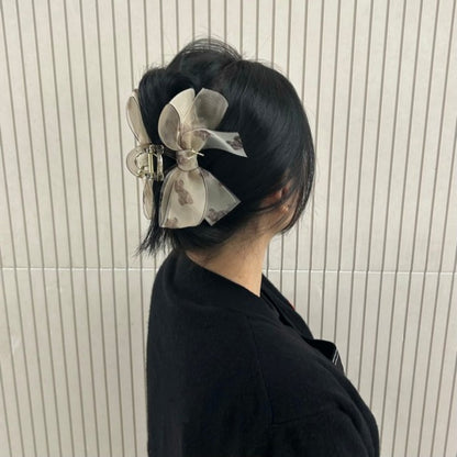 Teddy Ribbon Claw Clip