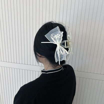 Organza Lace Ribbon Claw Clip