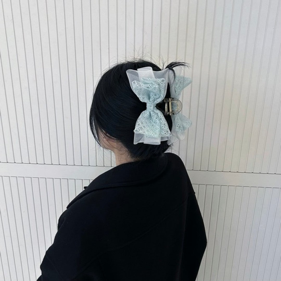 Soft Girl Organza Bow Hair Clip