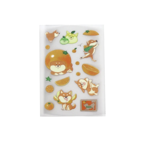 Shiba Mandarin Orange / Fabric Sticker - No Iron Needed