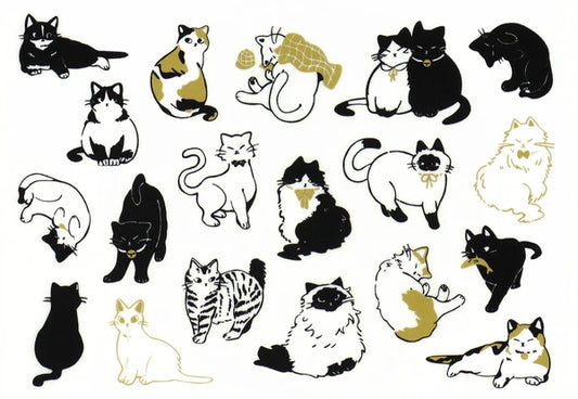 Fashionable Cat / Fabric Sticker - No Iron Needed
