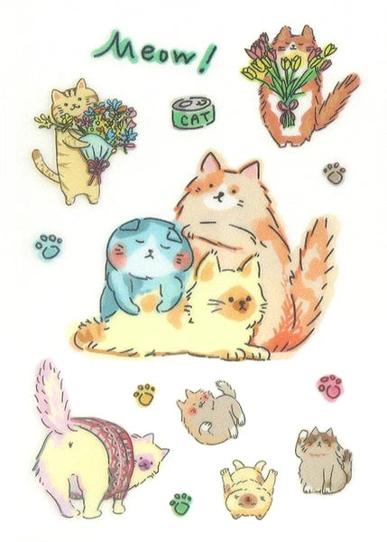 Cute Cat Ver 2 / Fabric Sticker - No Iron Needed
