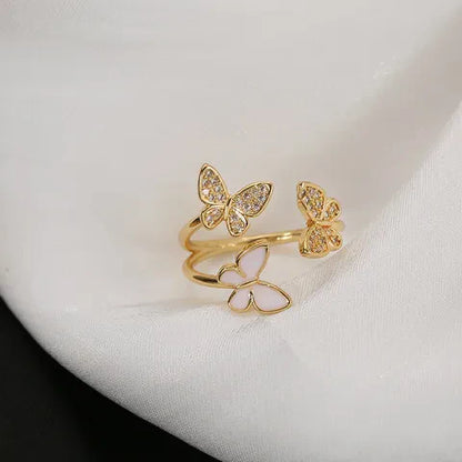 Butterfly Ring Open Style - Real 18K Gold Plated