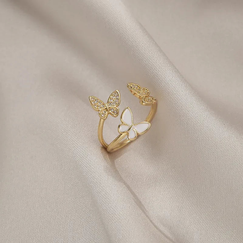 Butterfly Ring Open Style - Real 18K Gold Plated