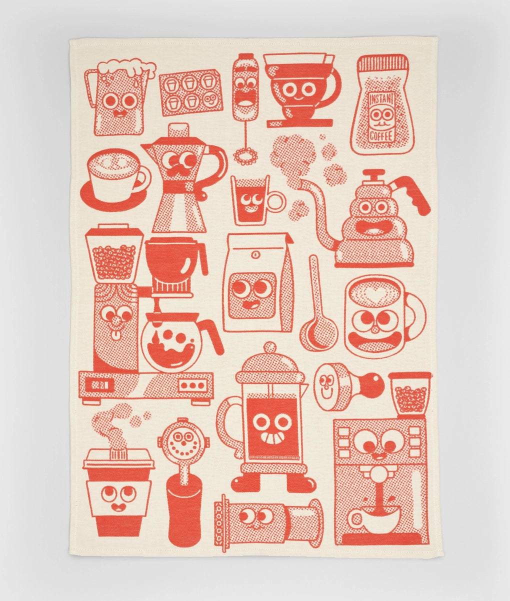 Coffee Time Woven Tea Towel