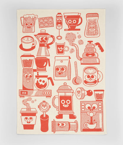 Coffee Time Woven Tea Towel