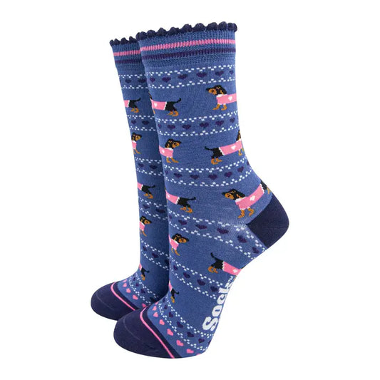 Women's Bamboo Socks - Sausage Dogs