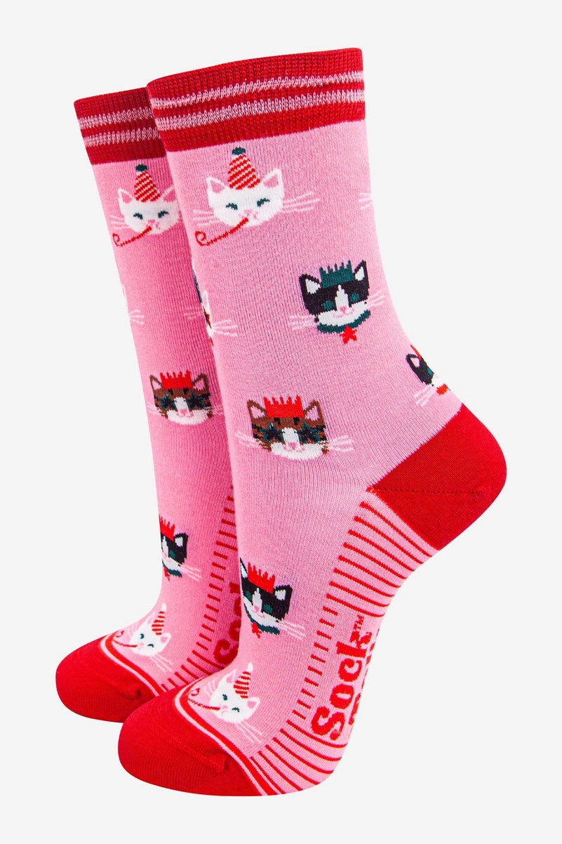 Women's Bamboo Socks - Party Cats