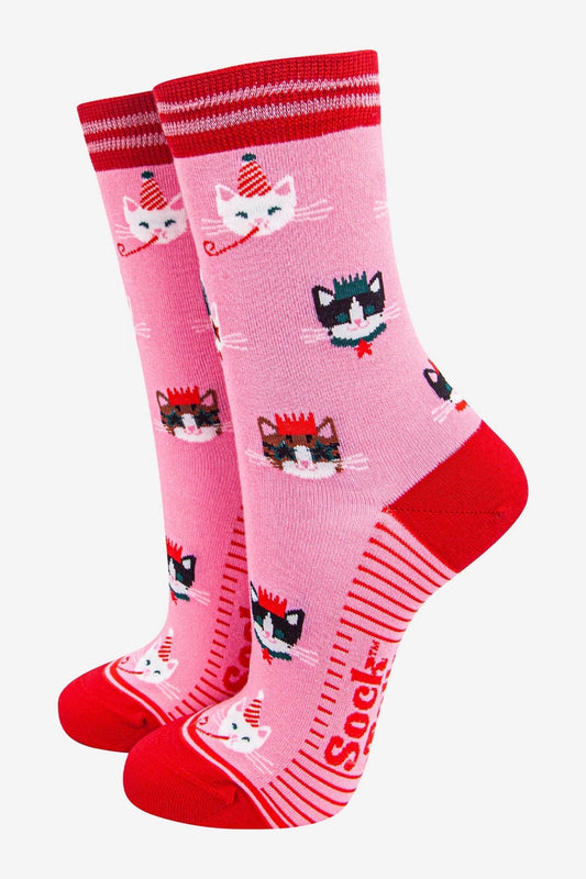 Women's Bamboo Socks - Party Cats