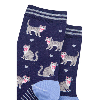 Women's Bamboo Socks - Grey Tabby Cats