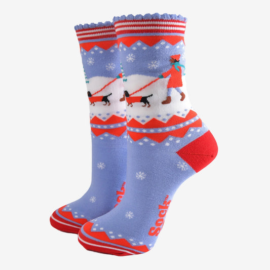 Women's Bamboo Socks - Sausage Dog Walk