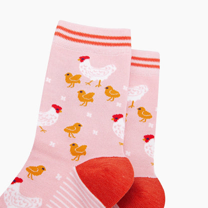 Women's Bamboo Socks - Hens and Chicks