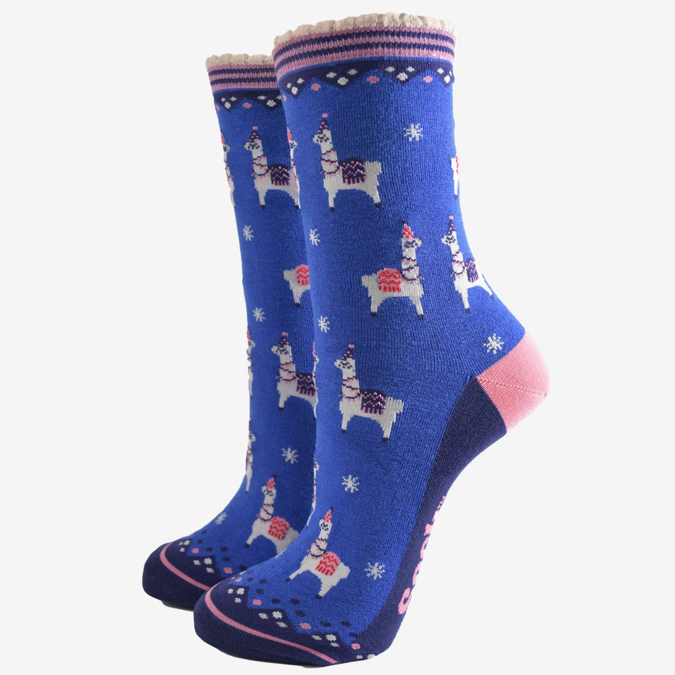 Women's Bamboo Socks - Party Llamas