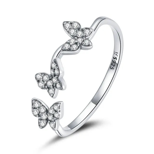 Butterfly Ring Open Style -  925 Sterling Silver