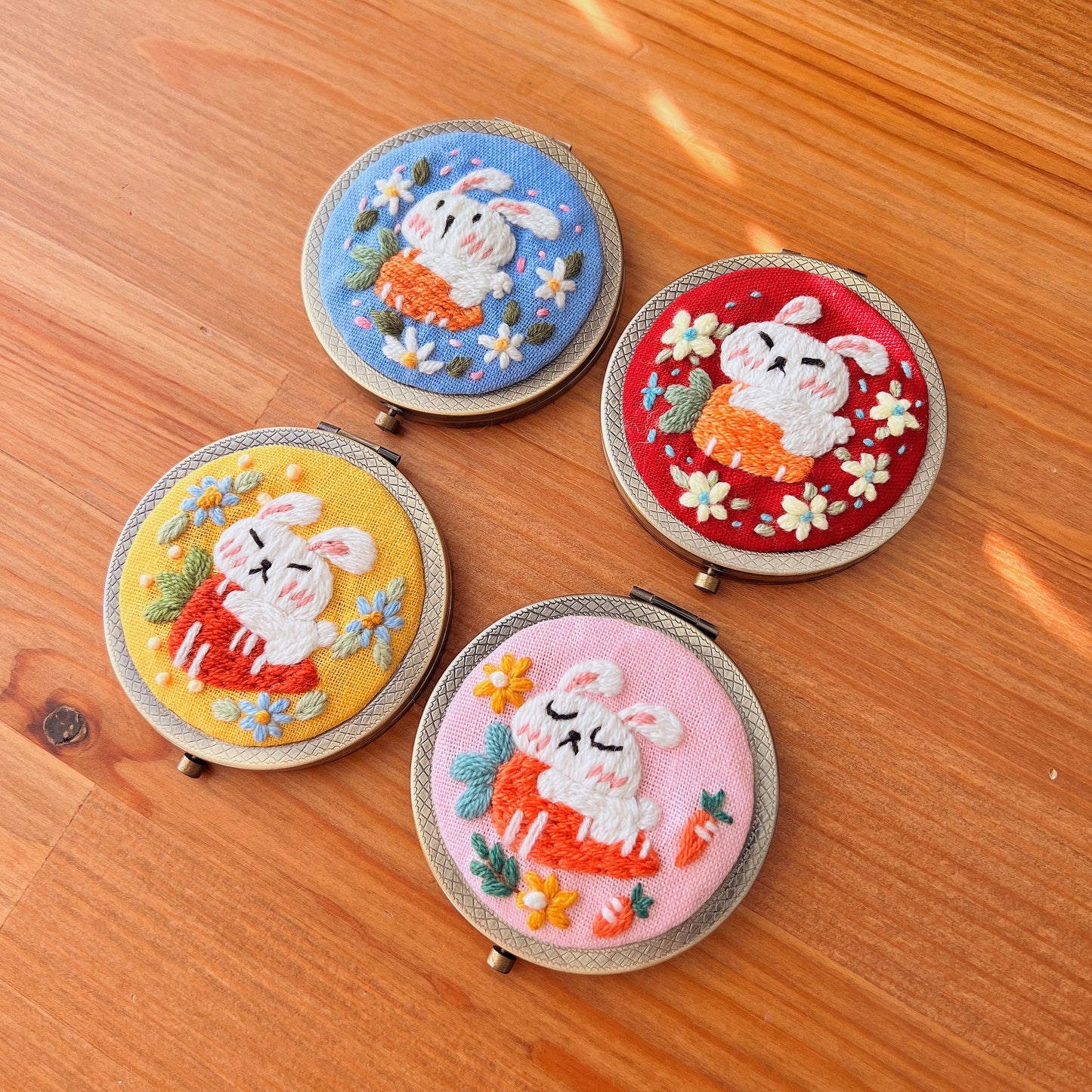 Bunny Whisper Ver 02 - Hand Embroidered Mirror