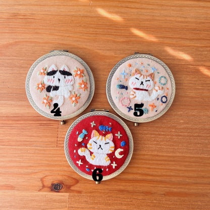 Dreaming Cats Ver 02 - Hand Embroidered Mirror