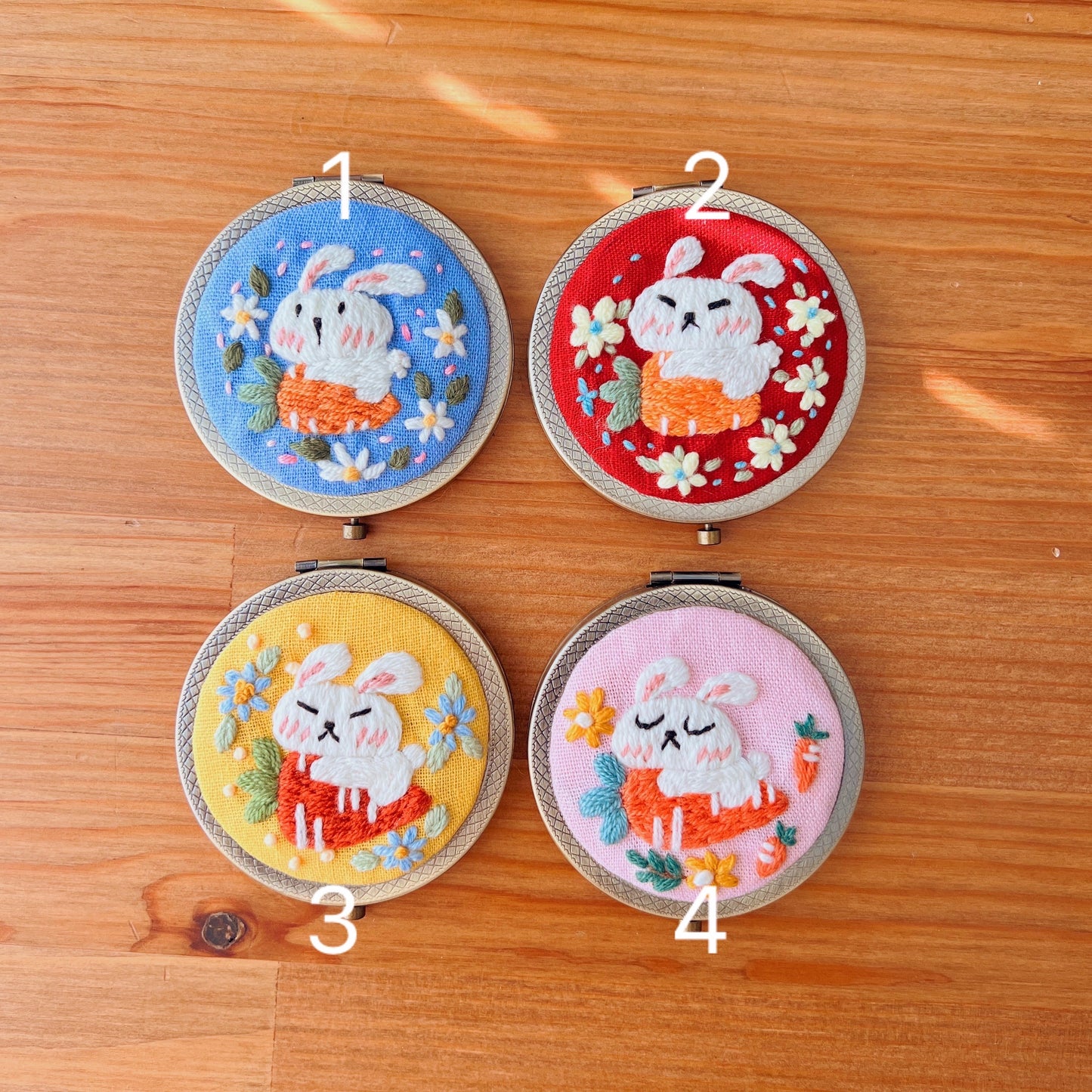 Bunny Whisper Ver 02 - Hand Embroidered Mirror