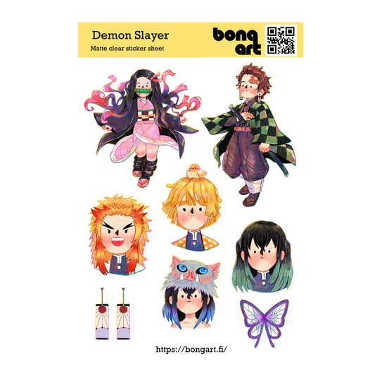 Demon Slayer | Waterproof Matte Clear Sticker Sheet