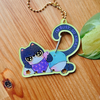 Acrylic Carabiner - Momo Cat