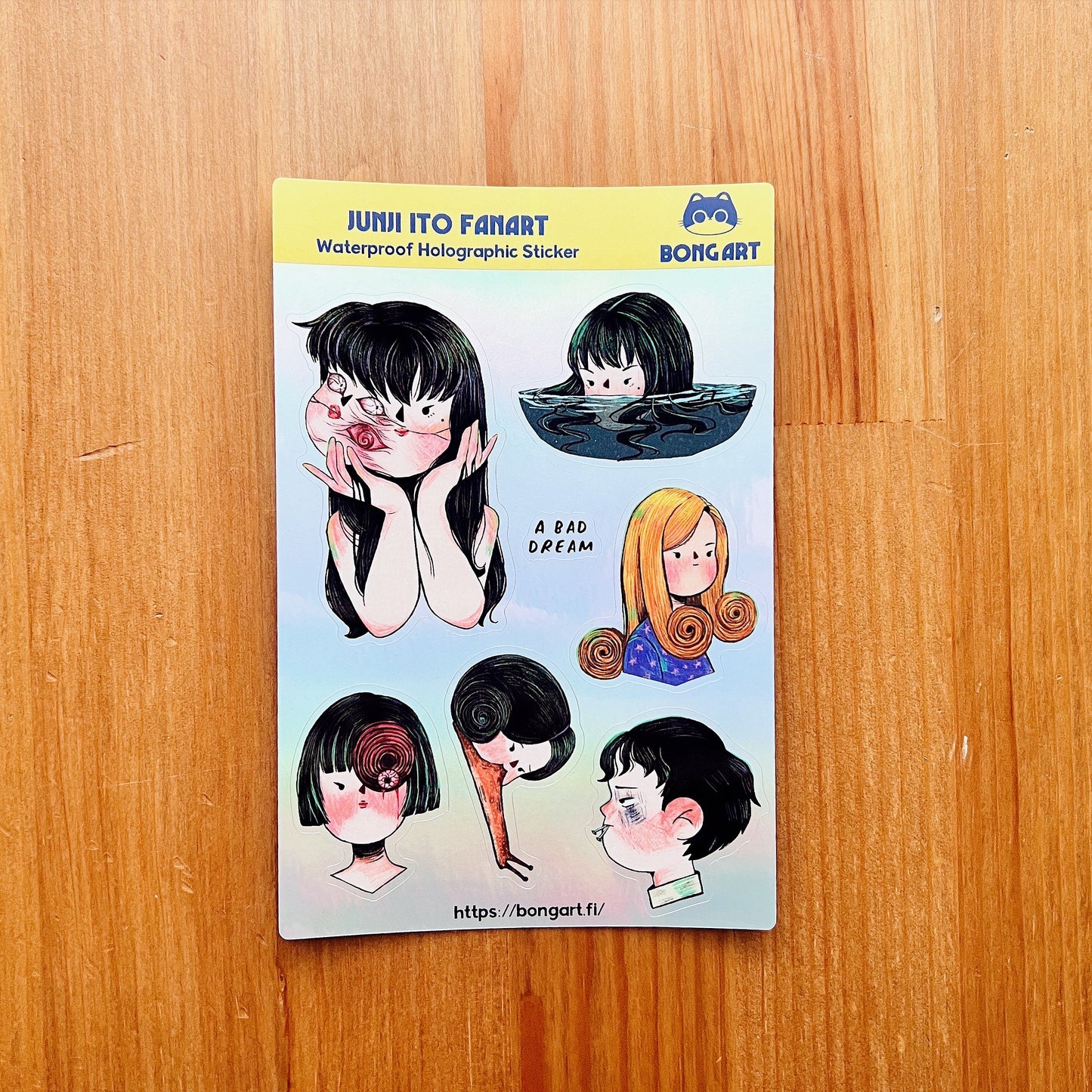 Junji Ito Fanart | Waterproof Holographic Sticker Sheet