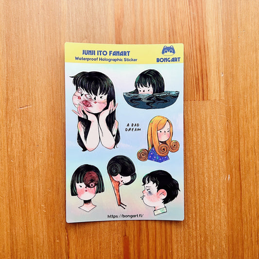 Junji Ito Fanart | Waterproof Holographic Sticker Sheet