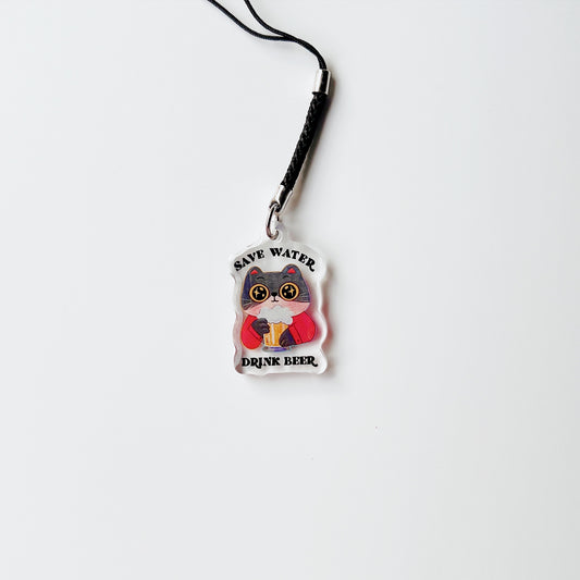 Save Water Drink Beer | Clear Acrylic Phone Charm