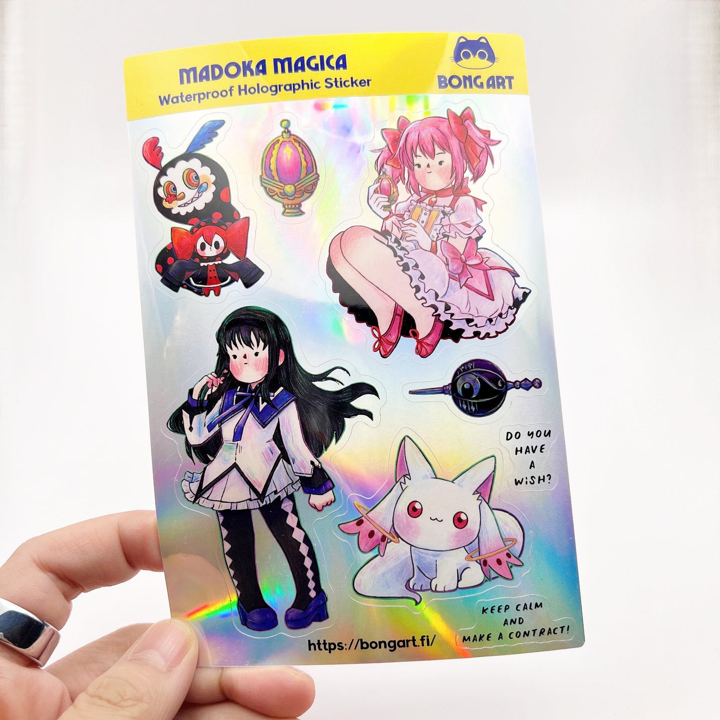 Madoka Magica Fanart | Waterproof Holographic Sticker Sheet