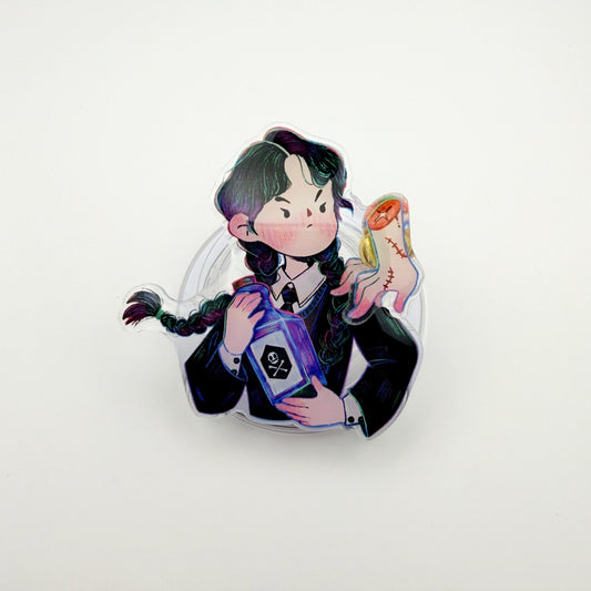 Magnetic Phone Griptok With Mini Rotating Charm - Wednesday